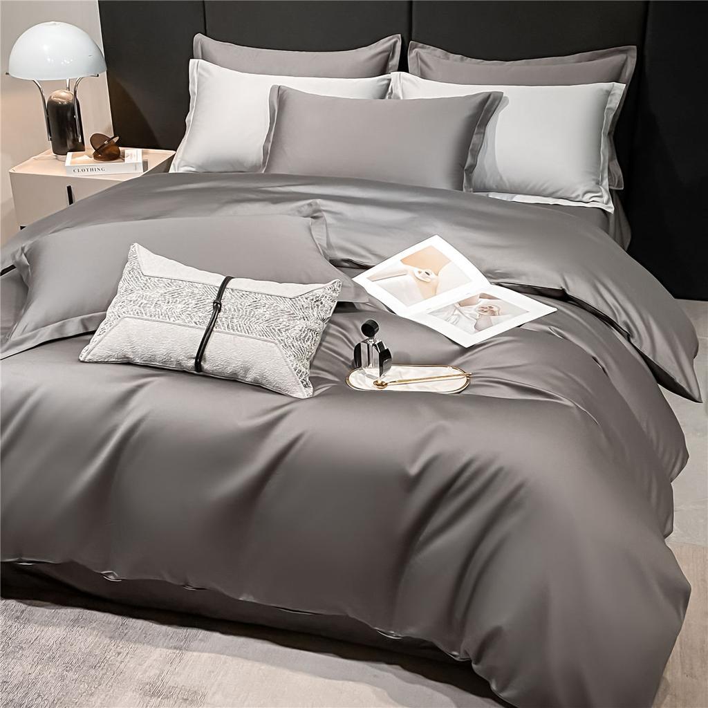 Long Staple Cotton 80 Count Pure Cotton Solid Color Single Duvet Cover Three Piece Set Four Piece Set Solid Color Duvet Cover