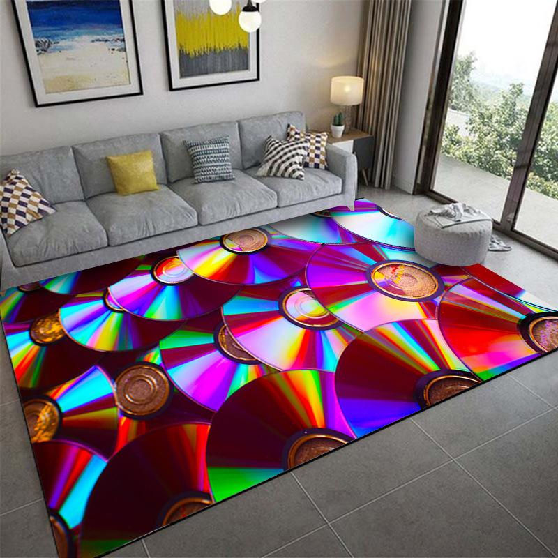 Vinyl Record Music DJ Screen Tape Rug Carpet for Living Room Bedroom Home Decor,Floor Mat Non-slip Decoration for Sofa Doormat