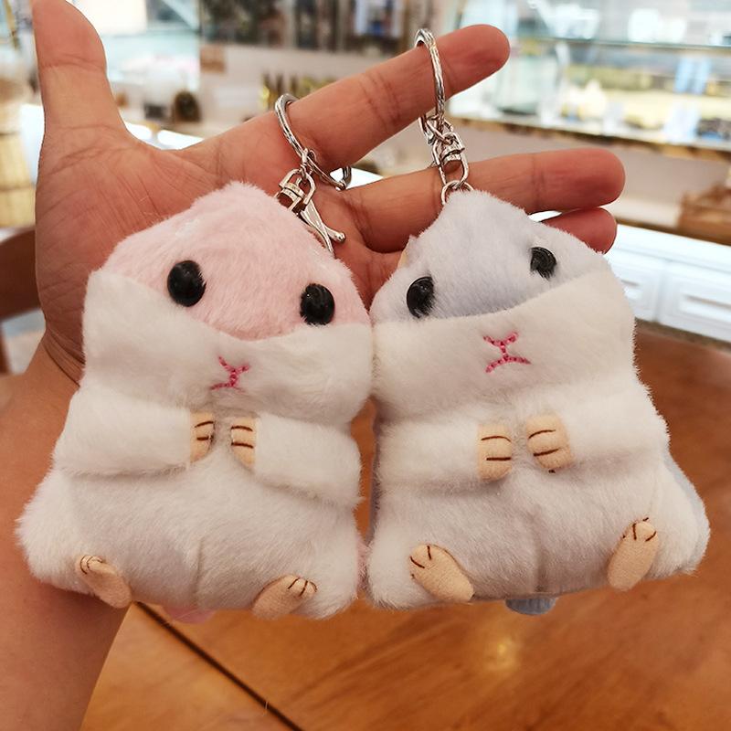 Милый хомяк автомобильный брелок кулон рюкзак маленькая подвеска кукла хомяк цепочка женская кукла плюшевые украшения автомобильный кулон ключ Chian