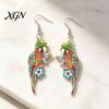 Fun Halloween Costume Jewelry 1 Pair Cute Acrylic Parrot Earrings, Tropical Animal Dangle Double Sided Full Color Earrings for Women, Summer