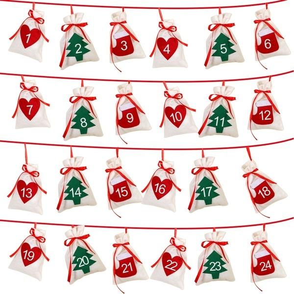 Christmas Decoration for Home Date 1-7 1-12 1-24 1-31 Fabric Christmas Advent Calendar Garland Wall LS