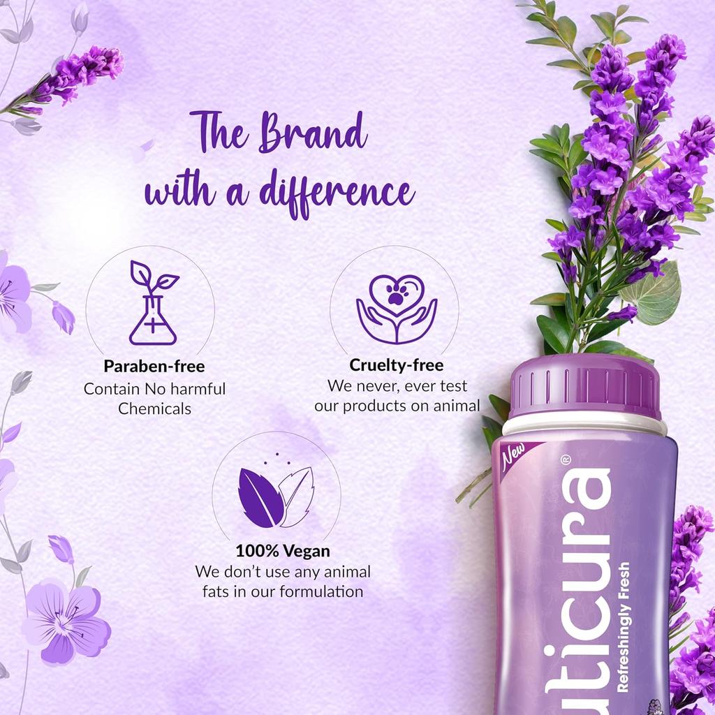 Cuticura Lavender Mist Talcum Powder 400g | Refreshing Body Powder With UV Protection And Long Lasting Fragrance