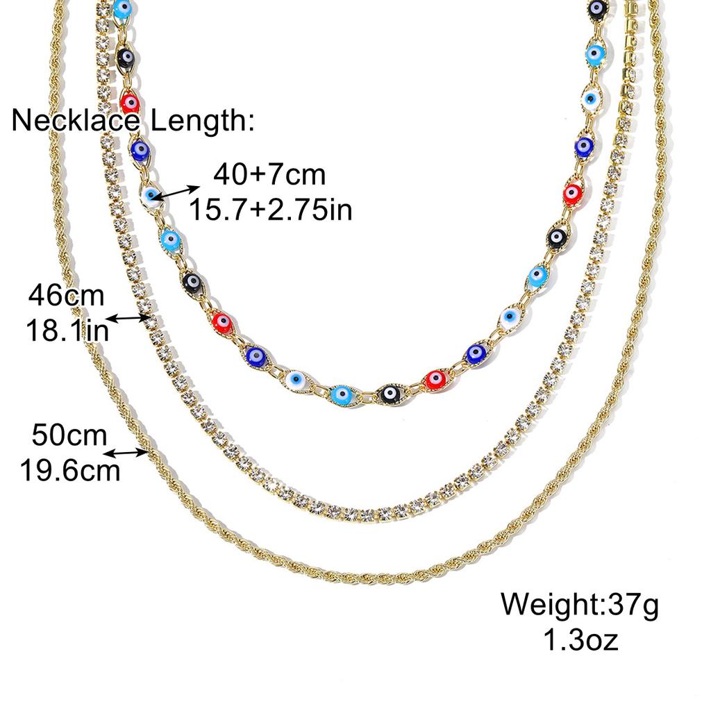 Necklace for Women Jewelry Necklaces Premium Feeling Exaggerated Eyes Alloy Pendant Multi-Layer Necklace Beautiful Elegant Necklace for Her
