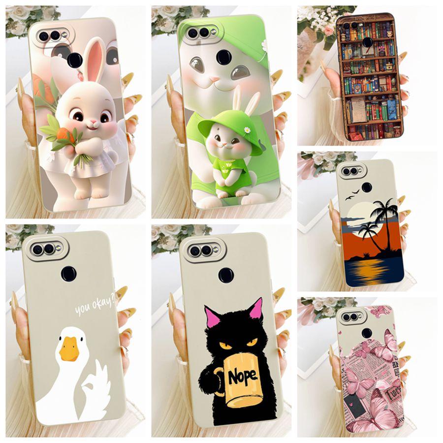 For OPPO F9 F 9 Pro Case Cute Rabbit Painted Soft Back Cover for OPPOF9 F 9 Cases CPH1823 CPH1881 Silicone Bumper Shell
