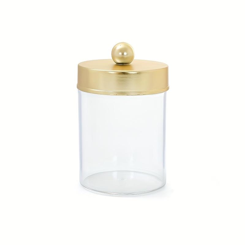 1/2pcs Acrylic Clear Cotton Swab Storage Tank Desktop Cosmetics Organizer Makeup Swab Organizer Box with Lid