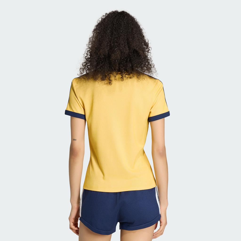 Adidas Originals T Shirts Women's Sunlight Yellow Crew Neck Moderate