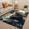 Kawaii Capybara Art Cartoon Living Room Non-Slip Area Rug Soft Carpet for Bedroom Playroom Sofa , Easy Clean Home Decor Doormat