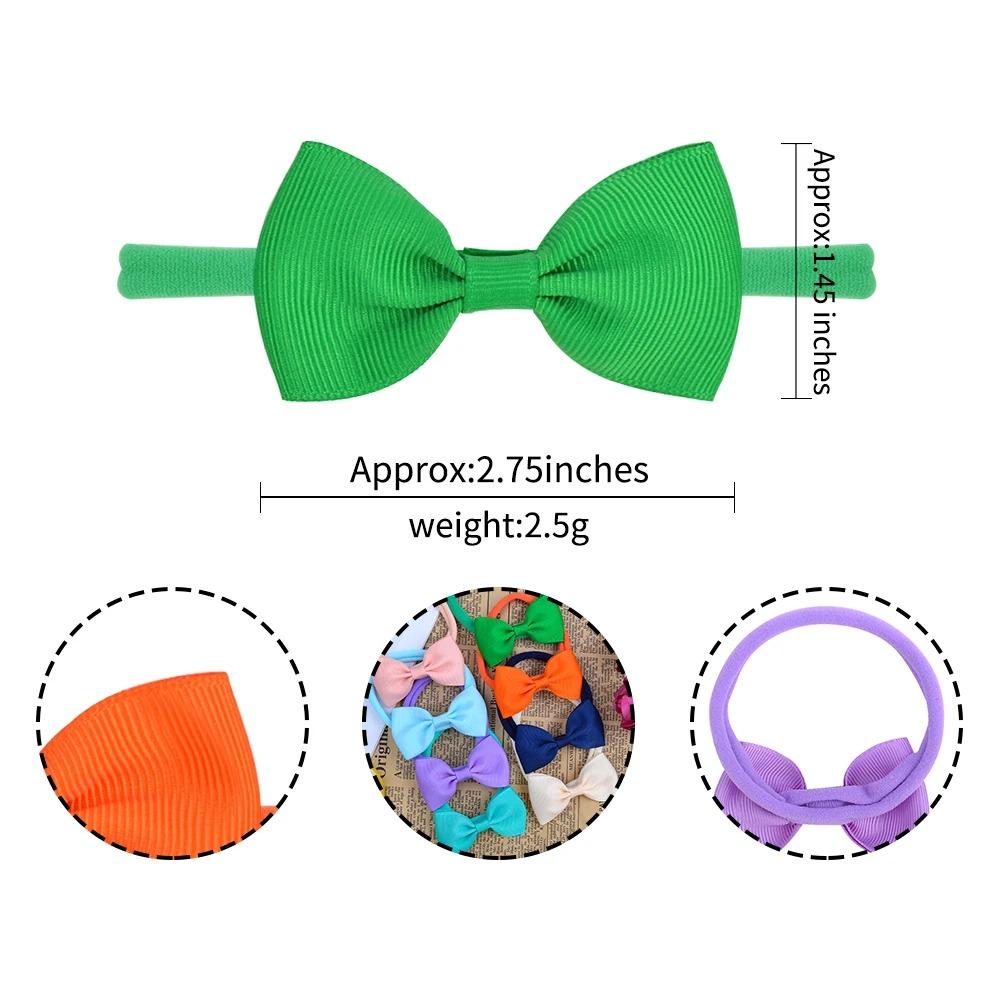10Pcs/set 2.7inch Bows Ribbon Hair Band Lovely Casual Elastic Head Band Solid Cute Baby Bowknot Toddler Headtie Gifts
