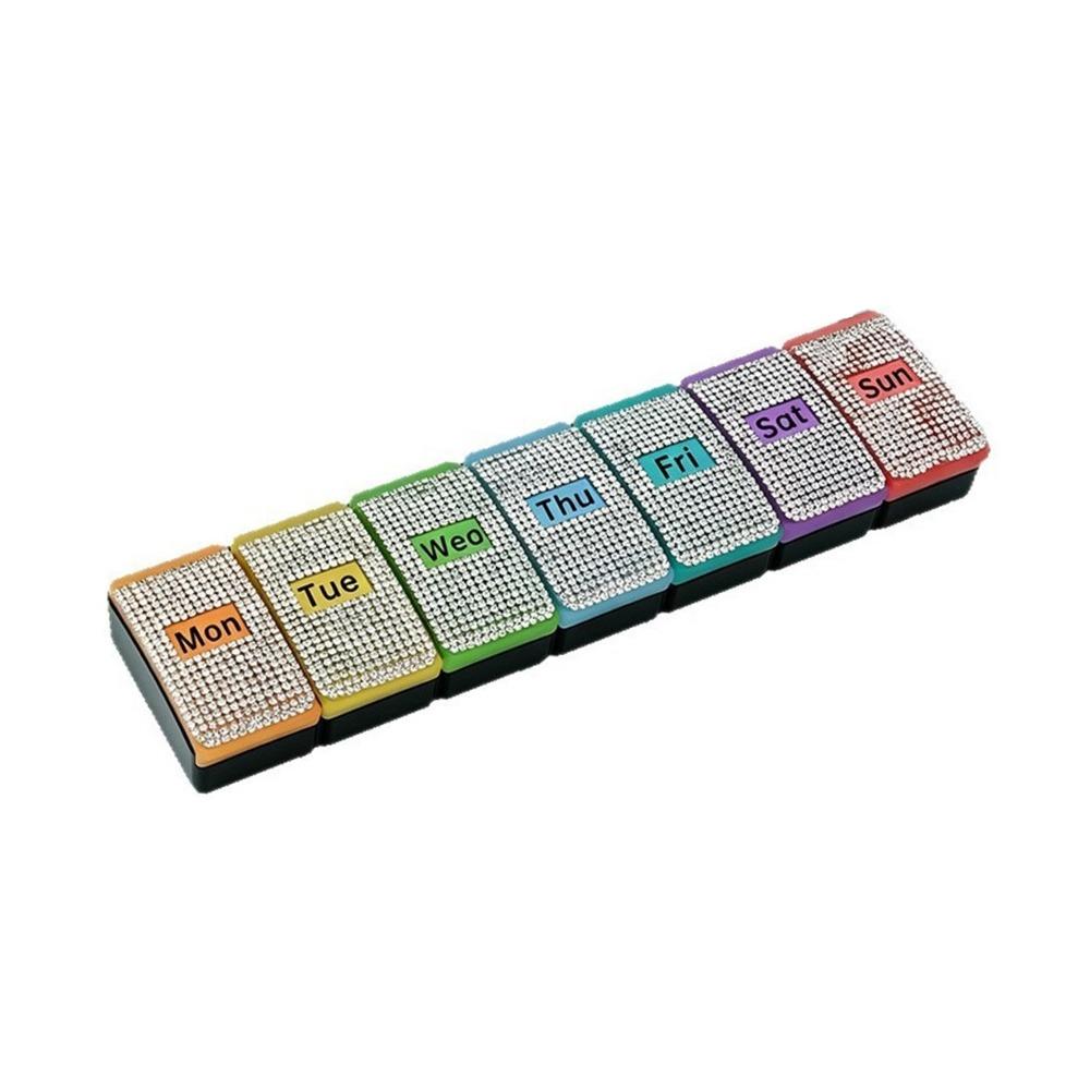 Sealed 7 Day Pill Case 7 Grids Pill Dispenser Portable Vitamin Storage Container Travel