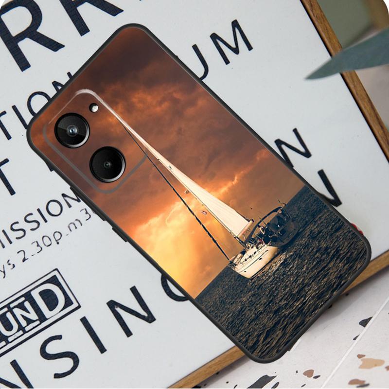 Парусная яхта Закат Для Realme 12 Pro Plus 9 10 11 GT5 C51 C31 C67 C55 C53 C35 C33 C30 C21Y C25s GT Neo 6 Чехол