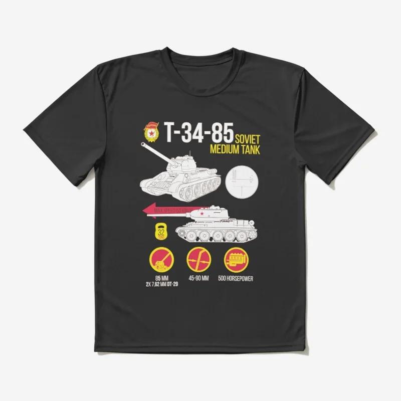 Soviet T3485 Medium Tank Lovers Gift Mens T Shirt Short Sleeve 100 Cotton Casual Tshirts Loose Top Size New S3XL