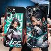 V-Valorant Sage Soft Phone Case for iPhone 16 16E 17 Air 15 Pro Max 14 Plus 13 Mini 11 12 7 Black Cover Back Shell