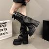 Spice Girls Съемные брюки-сапоги Женская обувь 2025 Осень-Зима Новинка Два способа носки Толстая подошва Сапоги с ворсом Ботинки Мартин Женские