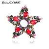 Christmas Brooch Hollow Five-pointed Star Brooch for Women Sweater Bag Scarf Laple Pins Casual Jewelry New Year Gifts