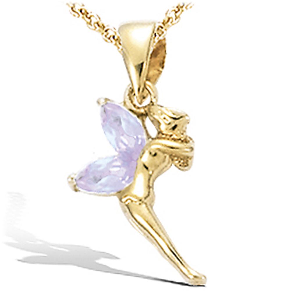 Les Trésors De Lily [R4159] - Gold Plated Pendant 'Tinker Bell' Lavender Gold - 17x12 Mm