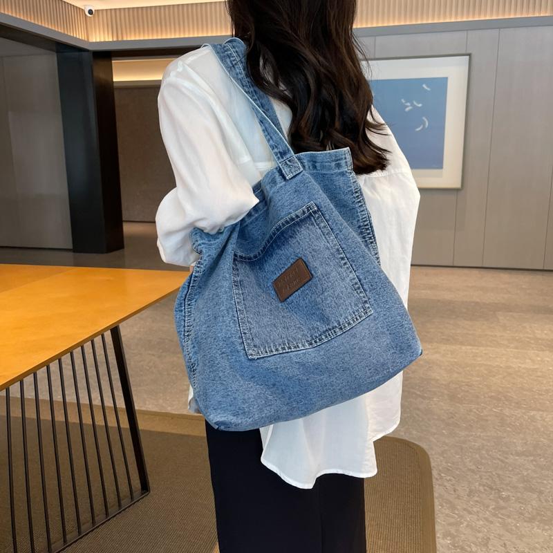 Модная джинсовая сумка через плечо, универсальная сумка для покупок, женская универсальная сумка