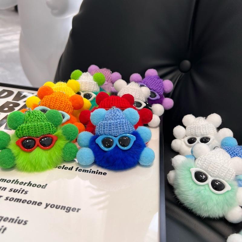 Hairball Small Coal Ball Elf Key Chain Cute Bag Pendant Female Pendant Small Monster Keychain Doll