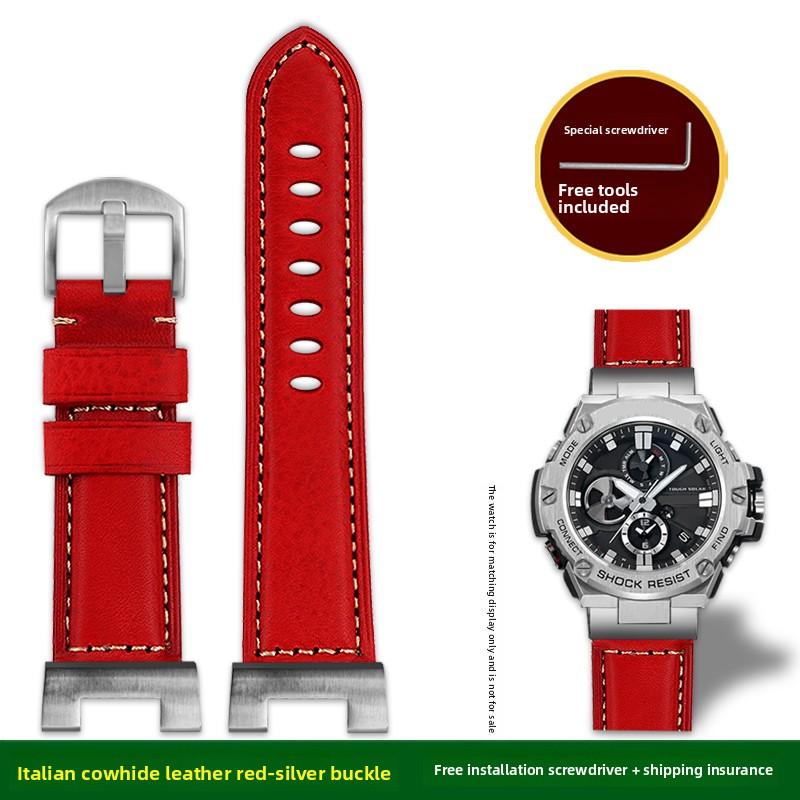 Ретро матовый кожаный ремешок для часов Casio G-Shock GST-210 GST-W300 GST-400G GST-B100 S100D/S110D/W110 Мужской кожаный ремешок Браслет