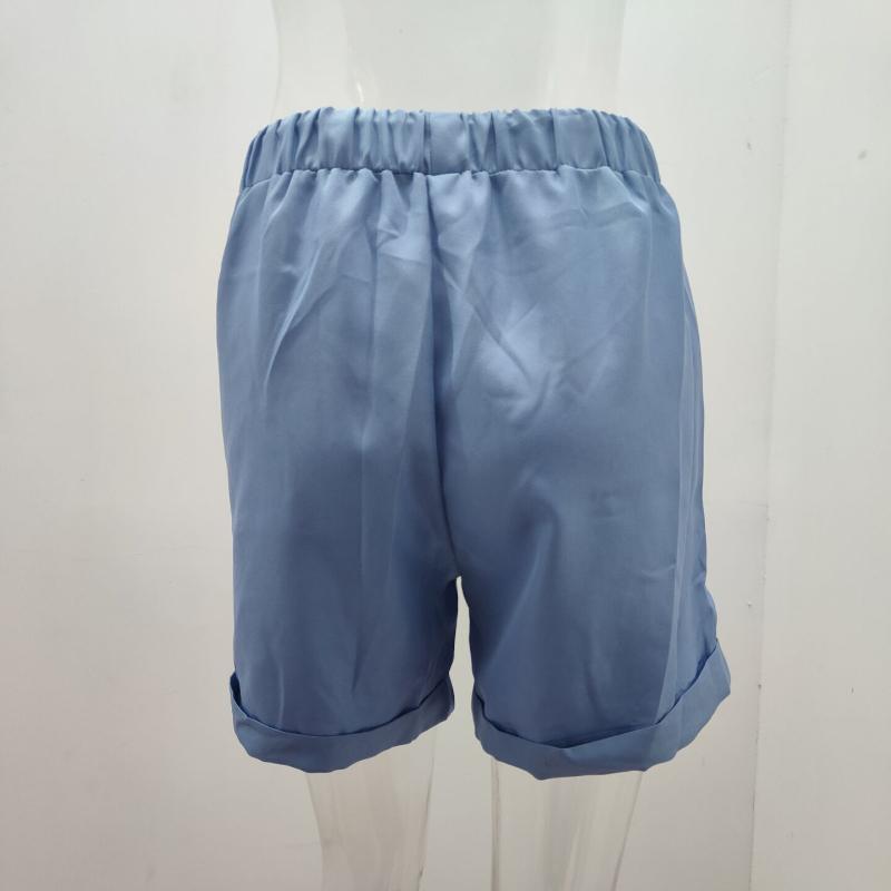 GMXIA Летние однотонные прямые повседневные брюки женские шорты на шнуровке