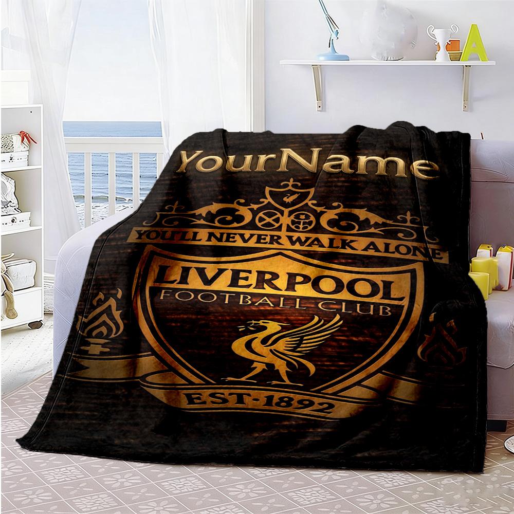 Liverpool Personalized Name Blanket Lightweight Customizable Blanket Warmthful Decor Suitable for Nap Bedding Sofa Home Decor Ideal for All Seasons