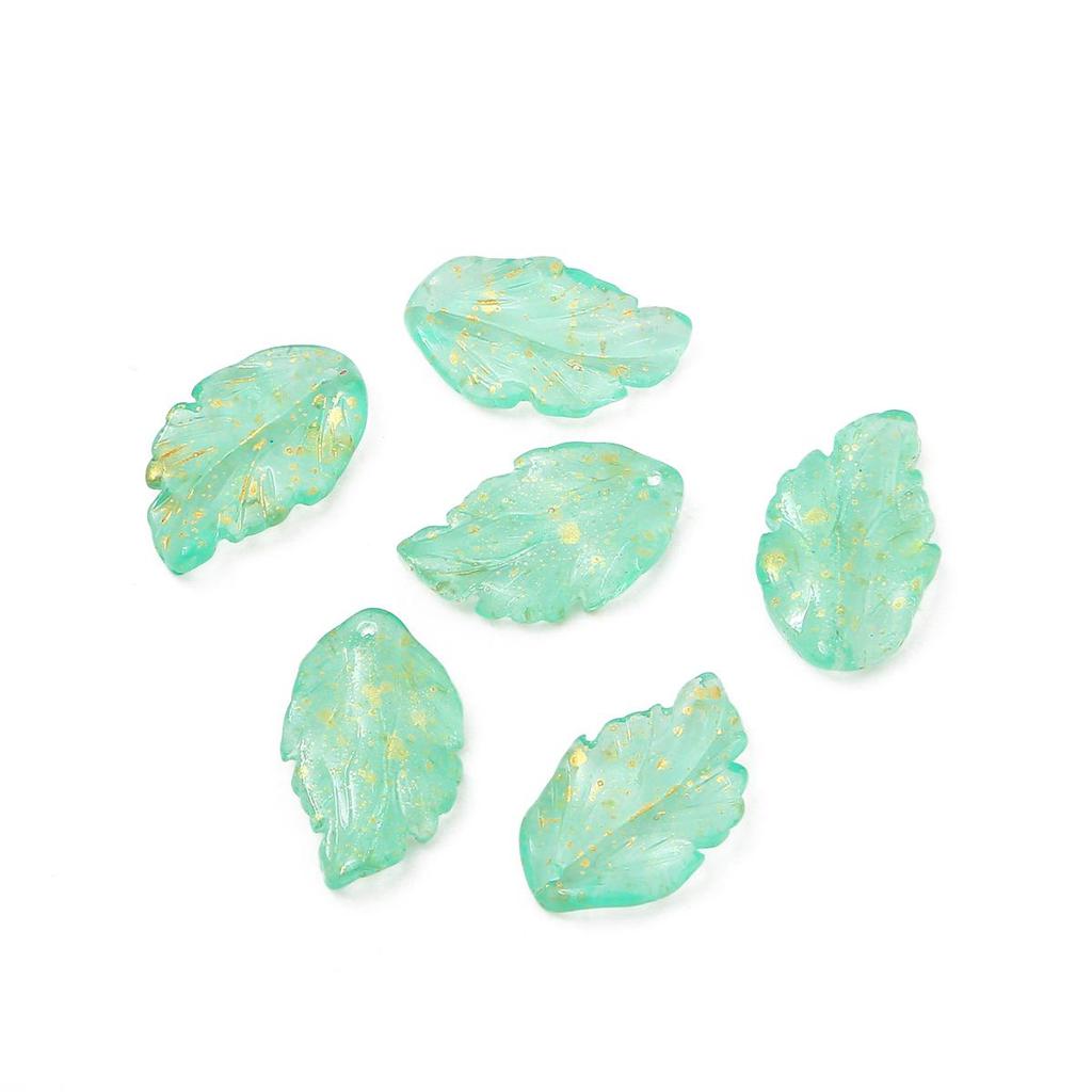 10 шт./пакет 17X28 мм стеклянные бусины в форме листьев в форме перьев DIY браслет ожерелье серьги ювелирные аксессуары