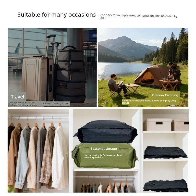 Thickened Travel Clothing Storage Bags Without Vacuuming, Compression Bags for Seasonal Clothes, Special for Business Trips and Student Dormitories