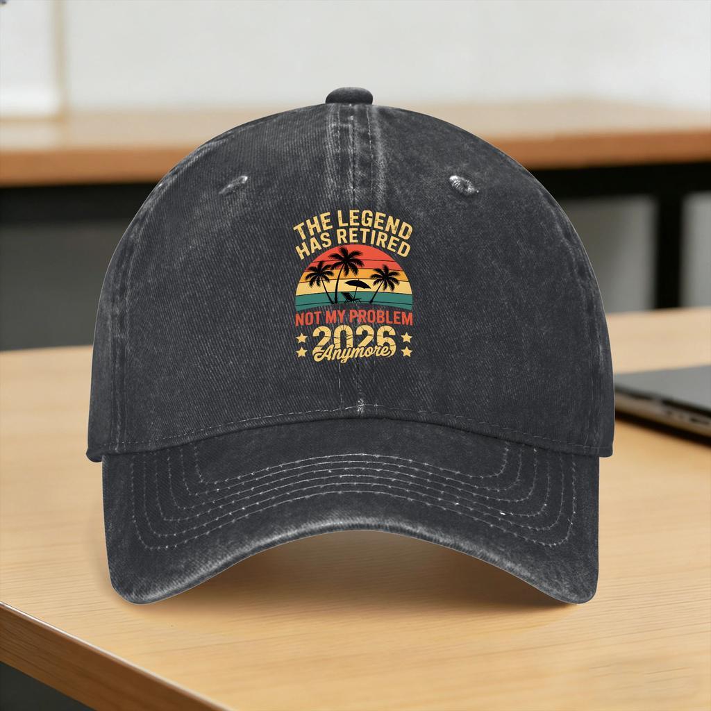 Summer The Legend Has Retired 2026 Not My Problem Anymore Baseball Cap Sun Dropshipping Print Washed Trucker Hat Baseball Caps