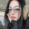 Metal Cat Eye Y2K Sunglasses Influencer Matched Unique Eyewear Street Snap UV Shield Fashion Shade Ladies Trendy Metallic Frame