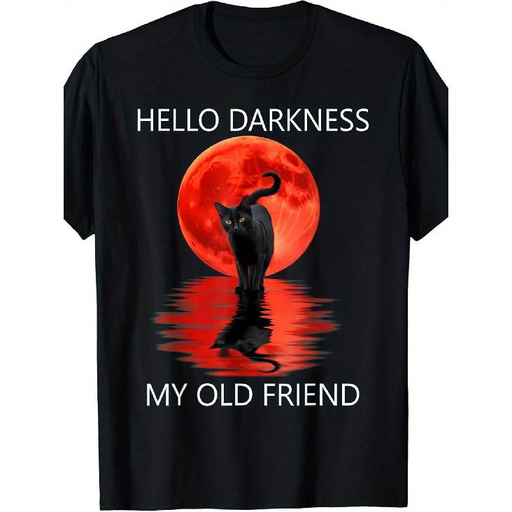 Cat Hello Darkness My Old Friend - Black Cat Hello Darkness T-Shirt