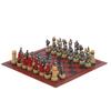 Role Theme Chess Set - Resin Material And Hand-Painted With Embossed Leather Chess Board - 32 Pieces - Ideal Gift Board Game