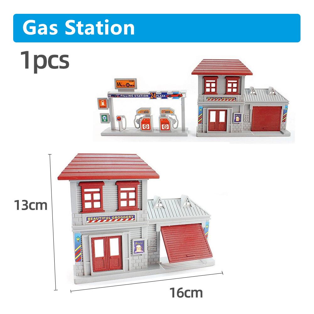 All Kinds of Plastic Rail Train Track Parts Accessories Station/Gas Station/Traffic Light/Bridge Special Gift for Children X1