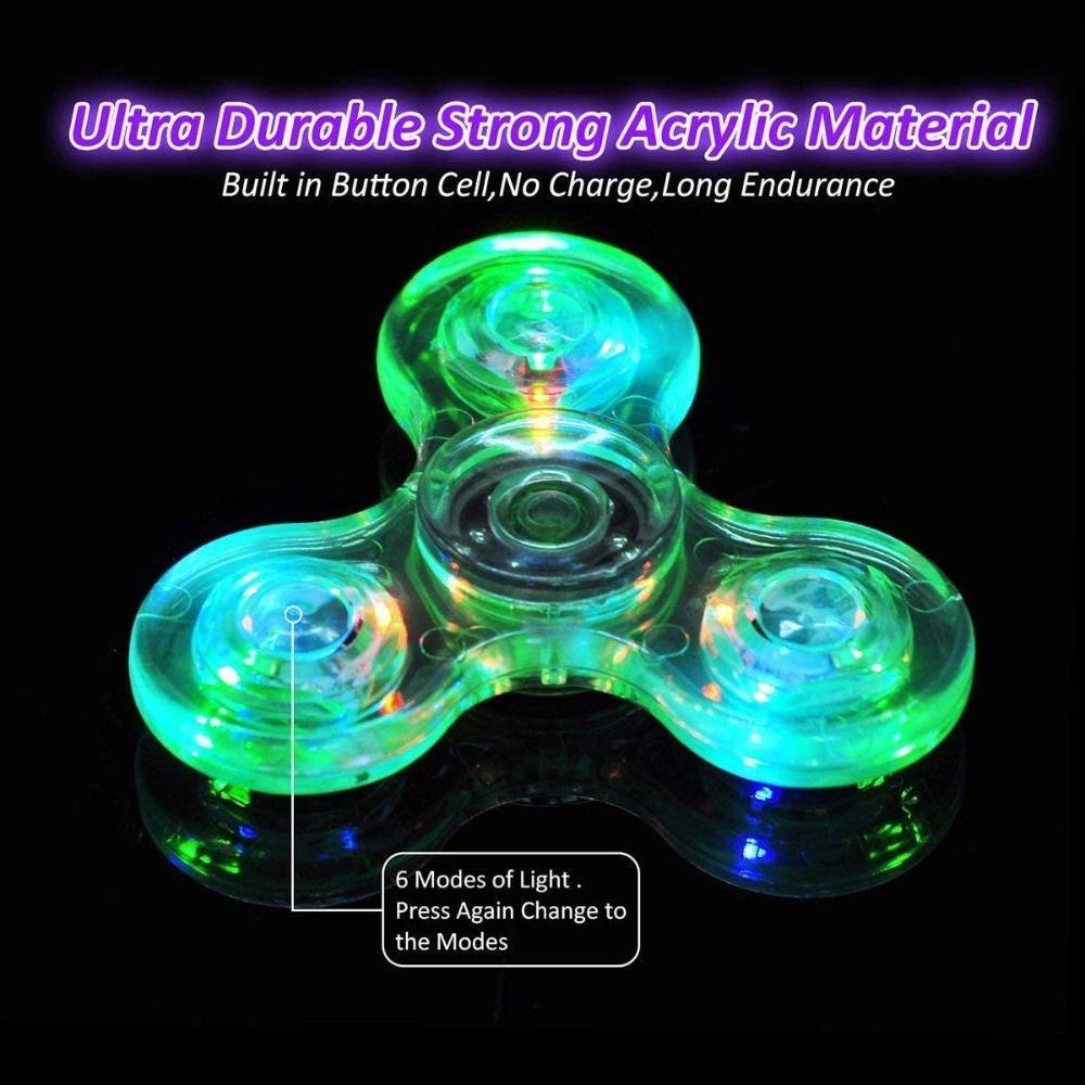 Rotating Pressure Reducing Fidget Spinner Hand Spinner LED Light Finger Toy Fingertip Gyroscope
