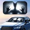 Ghost Knocking On the Window Sun Visor Reusable Aluminum Foil Car Sunshade UV Protection Heat Insulation Windshield Cover