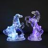 Night Light Acrylic Pony Figure Decorative Night Lamp with Colorful Flashing Lights Battery Operated Festive