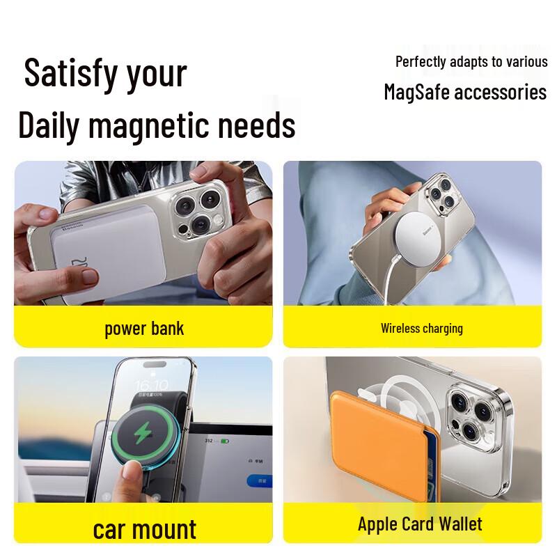 Baseus Anti-Yellowing Transparent Magnetic Case for iPhone 15 Pro Max