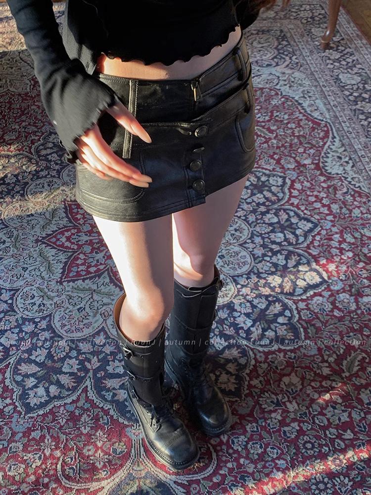 Сексуальная черная короткая юбка из искусственной кожи, женская осенне-зимняя обтягивающая готическая юбка с низкой талией, уличная мода, наряд для горячей девушки 2010 года