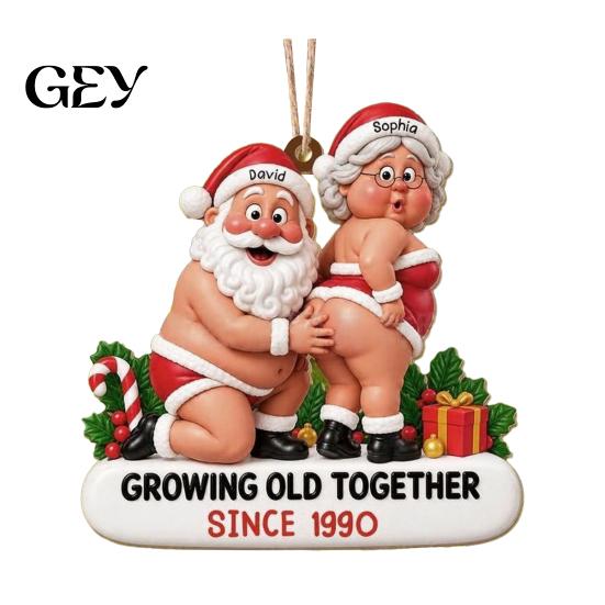 Festive Tree Pendant Set Wooden Christmas Hanging Ornaments, Funny Santa Claus with Holiday Decor Rope for Home and Party Supplies Durable Xmas
