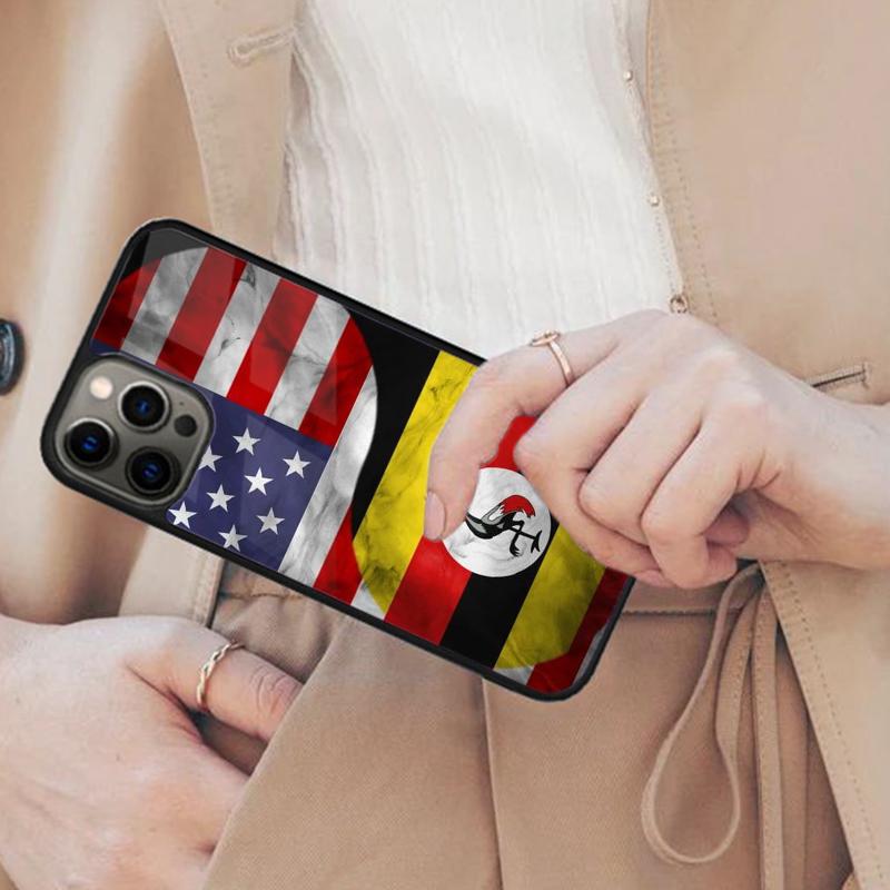 Чехол для телефона с магнитом и гербом Уганды для APPLE iPhone 17 Air 16 14 13 12 Pro Max 15 Plus Беспроводная зарядка MagSafe