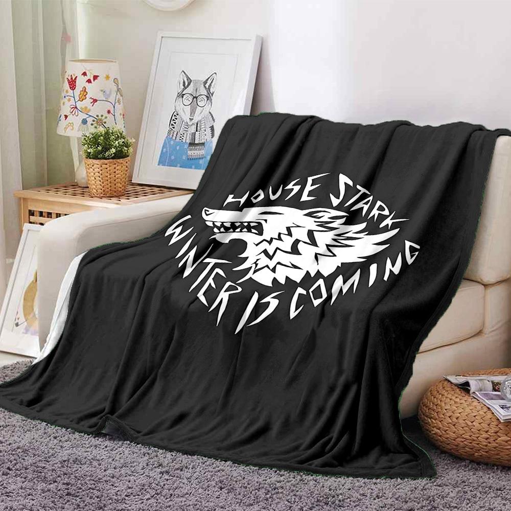1pc House Stark Winter is coming Soft Flannel All Season Throw for Home, Office, Outdoor UseDurable Comfort Soft Warm Throw for Home