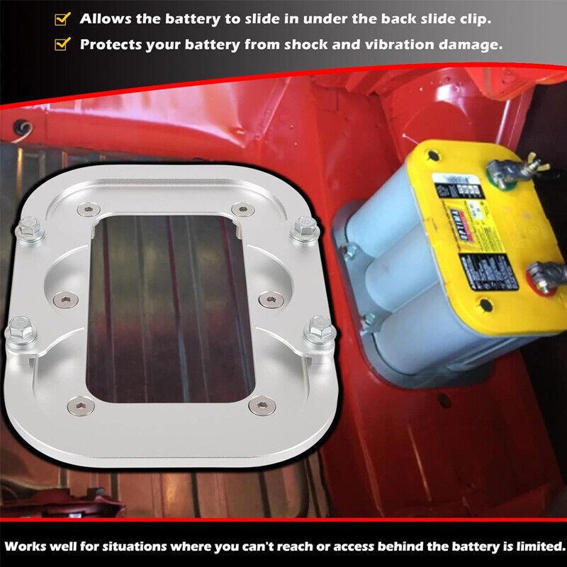 Billet Aluminum Battery Accessories For Optima Battery 34/78 Battery Relocation Tray Hold Down Mount Yellow Top Group D34 D78