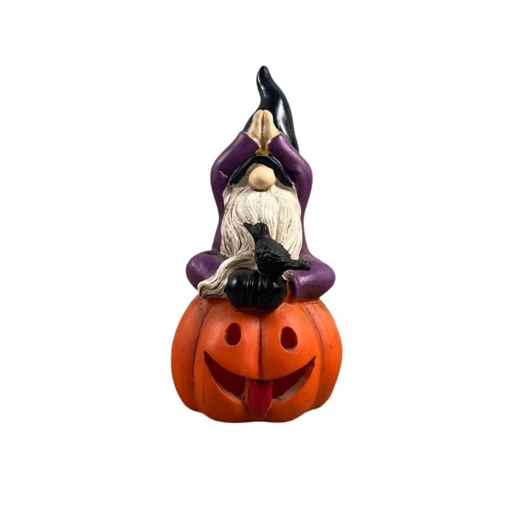 Halloween Ghostface Pumpkin Resin Dwarf Ornament Home Party Atmosphere Decoration Ornament