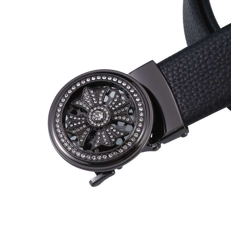 Мужской ремень из сплава и коровьей кожи с автоматической пряжкой для повседневной и универсальной носки