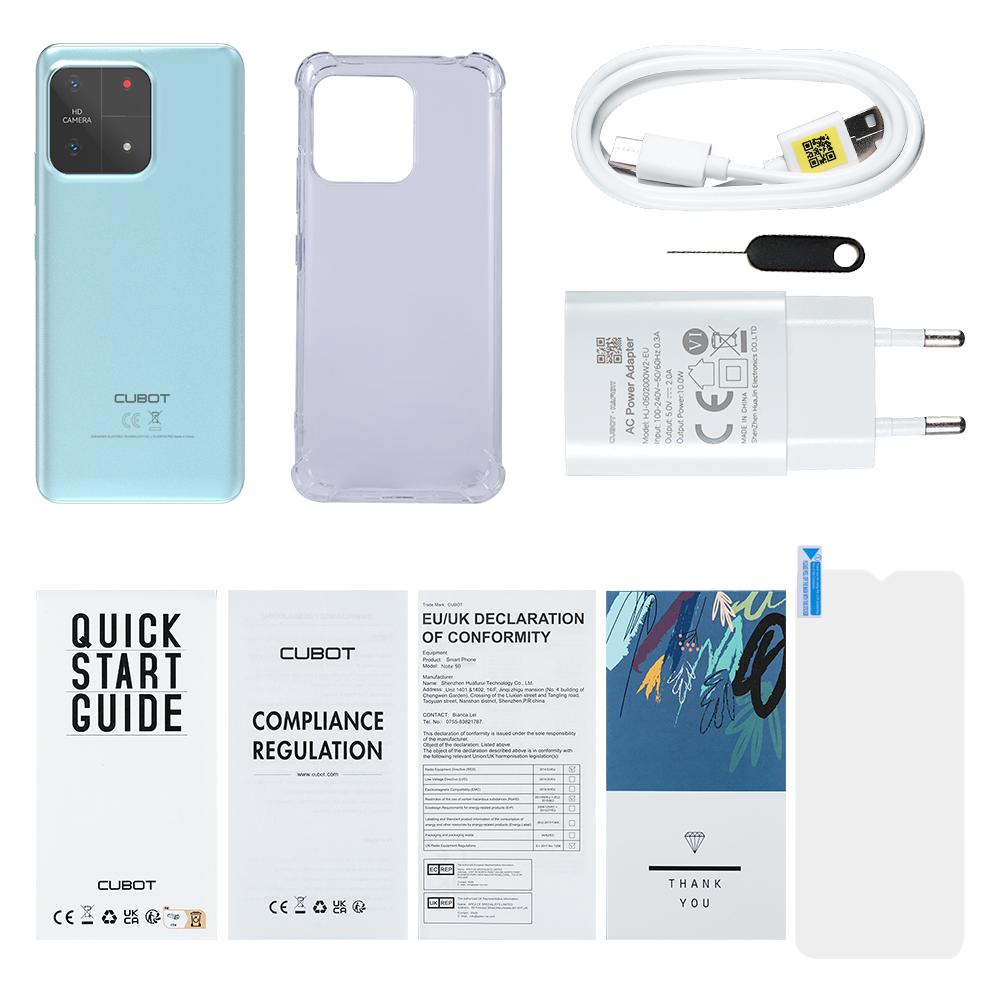 Cubot A1, Smartphone Android 13, 4GB RAM, 128GB ROM, Octa-core Processor, 6.56'' HD+ Screen, 13MP Camera, 5100mAh Battery, Face ID