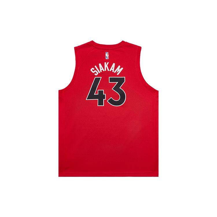 Nike Повседневный спортивный костюм Nba Collaboration Youth Raptors Siakam 43 Retro Letter Number Print V-образный вырез Быстросохнущий детский спортивный костюм Красный 3Z2B7BZ2P-RAPPS