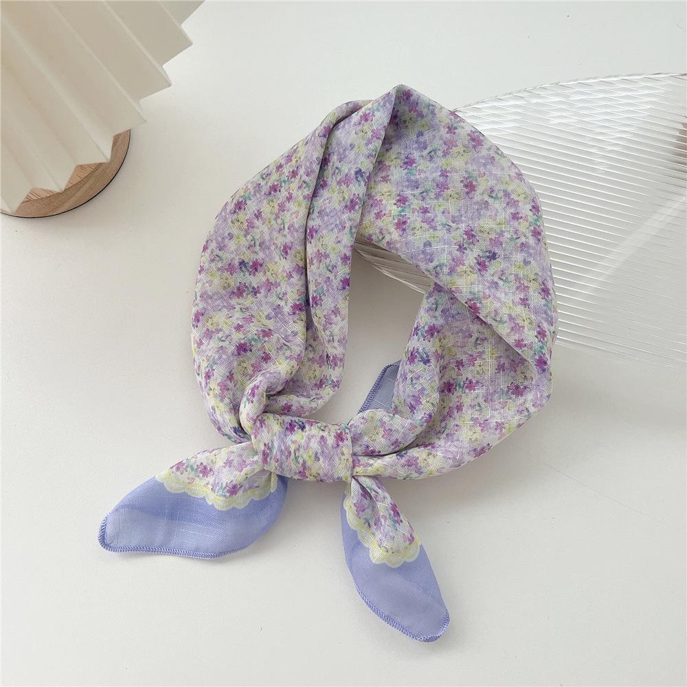 Маленький квадратный шарф из хлопка и льна, шелковый шарф, женский, весна и осень, новый стиль, художественный и универсальный, модный, темпераментный шарф-повязка на голову
