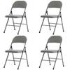 4 шт. серый складной стул из ПВХ для помещений и улицы, портативный штабелируемый коммерческий стул с железной рамой, удобный легкий стул