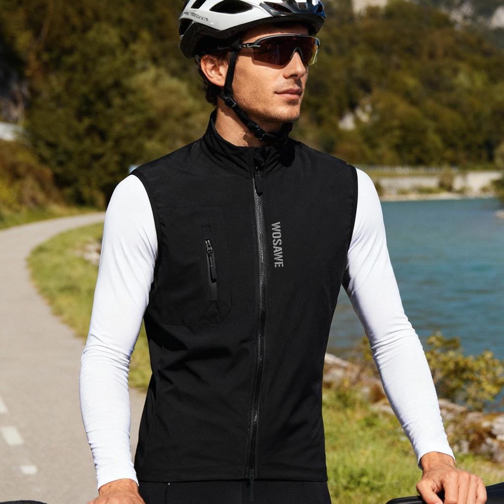 Cycling Vest WOSAWE Men's Bicycle Vest Lightweight Racing Gilet Team Cycling Sleeveless Jackets