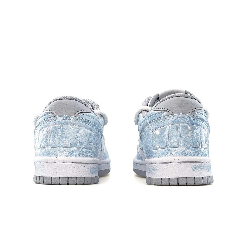 Nike Кроссовки Dunk Crushed Ice Blue Pudding Двойная шнуровка Износостойкие Низкие Скейтбордические Обувь Мужская Белый Серый Синий 355152-106(Команда920-)