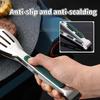 Food Tongs Stainless Steel Kitchen Tongs Meat Salad Steak Food Clip Long Handle Non-slip BBQ Cooking Tongs Kitchen Utensils
