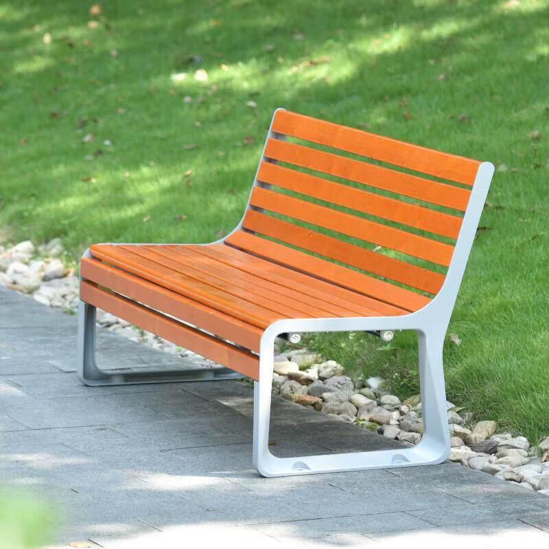 Solid Wood Garden Bench with Backrest